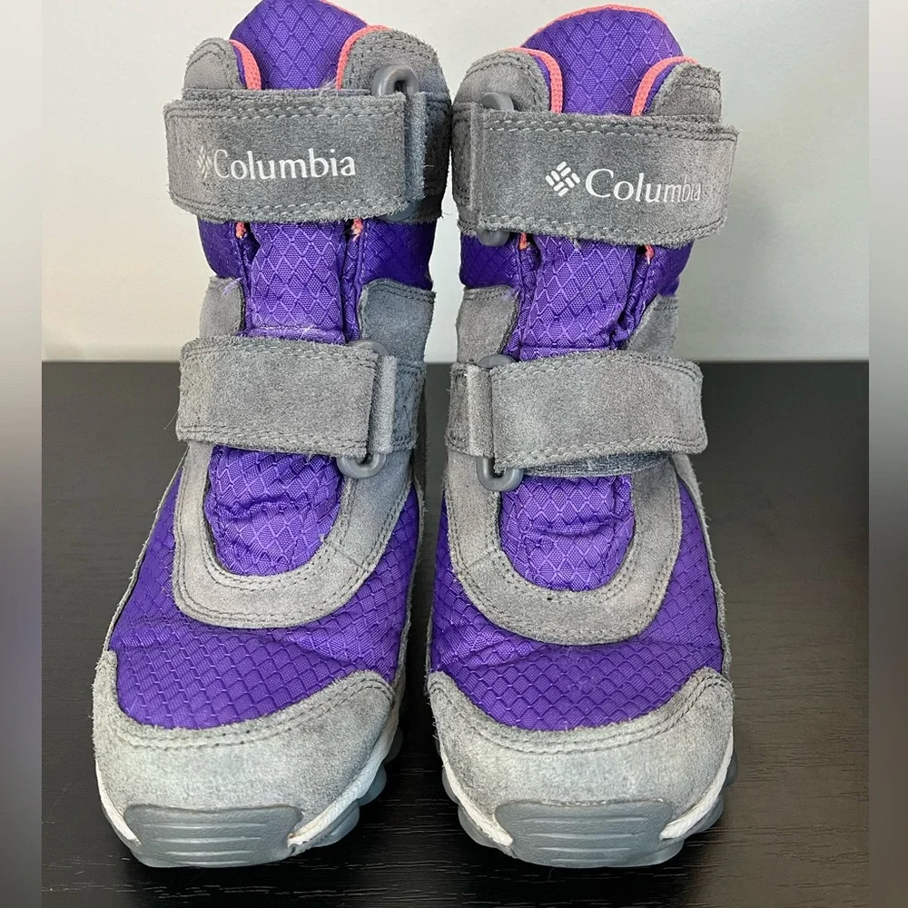 Columbia Kids' Parker’s Peak Purple Gray Winter Snow Boots Waterproof Girl’s 1
